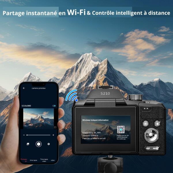 Caméra Numérique NBD 5K & 64MP – Zoom Optique 16X, Écran Pivotant 180° pour Vlogging et Photographie Haute Définition – Image 4