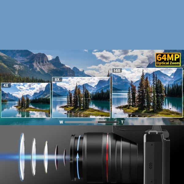 Caméra Numérique NBD 5K & 64MP – Zoom Optique 16X, Écran Pivotant 180° pour Vlogging et Photographie Haute Définition – Image 5