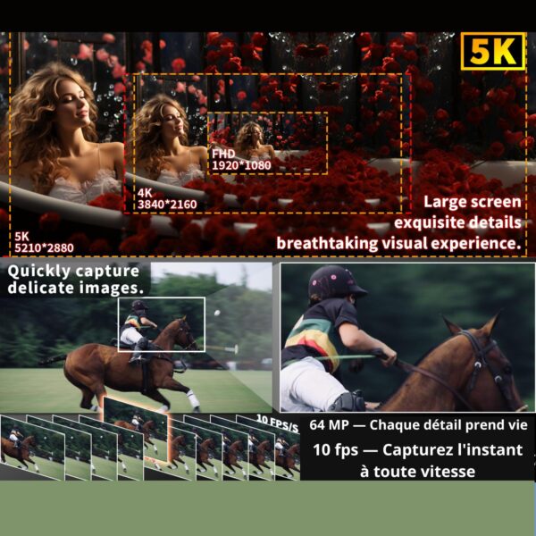Caméra Numérique NBD 5K & 64MP – Zoom Optique 16X, Écran Pivotant 180° pour Vlogging et Photographie Haute Définition – Image 9