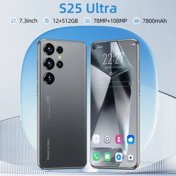 New S25 Ultra Smart phone 7.3 inch Full Screen 4G 5G Cell Phone 22TB+2TB 7800mAh Mobile Phone 108MP Cam Global Version Celulares – Image 13