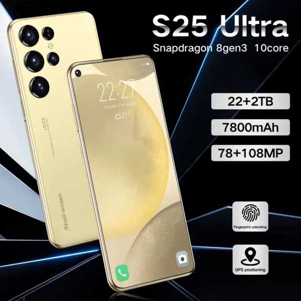 New S25 Ultra Smart phone 7.3 inch Full Screen 4G 5G Cell Phone 22TB+2TB 7800mAh Mobile Phone 108MP Cam Global Version Celulares – Image 9