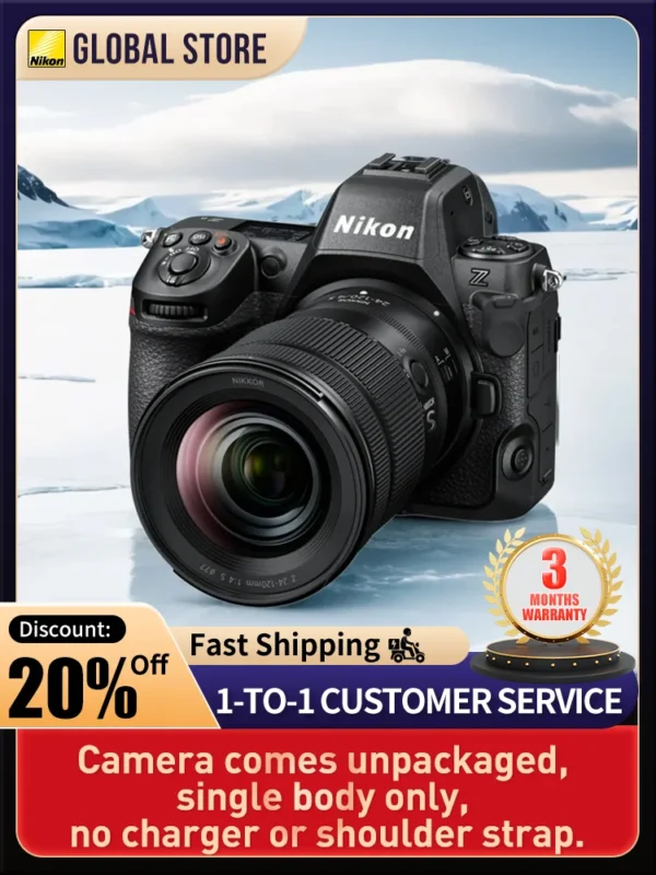 Nikon Z8 – Appareil Photo Hybride Plein Format 45,7 MP | 4K Vidéo – Version Reconditionnée Pro