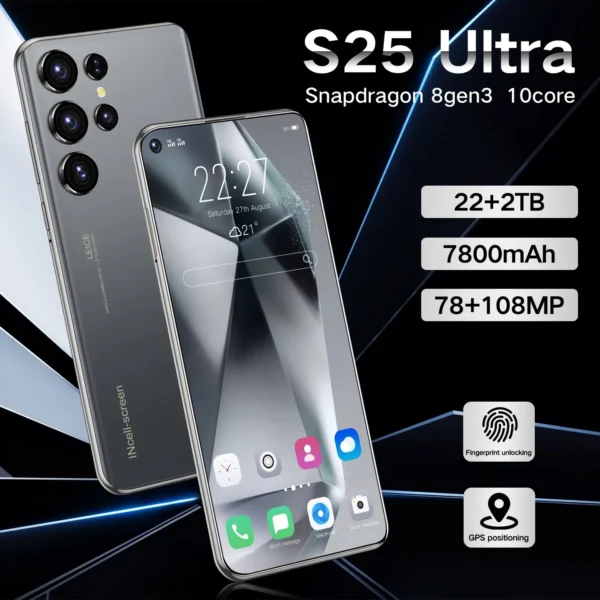 New S25 Ultra Smart phone 7.3 inch Full Screen 4G 5G Cell Phone 22TB+2TB 7800mAh Mobile Phone 108MP Cam Global Version Celulares