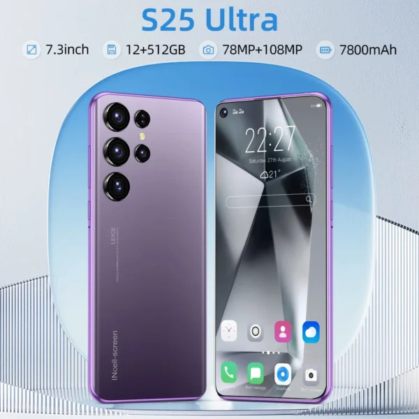 New S25 Ultra Smart phone 7.3 inch Full Screen 4G 5G Cell Phone 22TB+2TB 7800mAh Mobile Phone 108MP Cam Global Version Celulares – Image 8