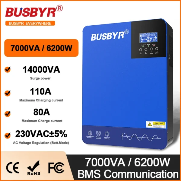 BUSBYR Onduleur Solaire Hybride Intelligent (MPPT, Onde Sinusoïdale Pure) – Image 8