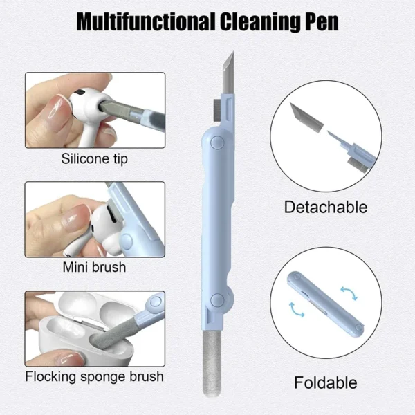 7-in-1 Keyboard Cleaning Kits Airpods Cleaner Headset Cleaner Pen Laptop Screen Cleaning Bluetooth Earphones Cleaning Kit – Image 3