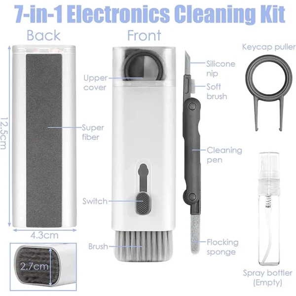 7-in-1 Keyboard Cleaning Kits Airpods Cleaner Headset Cleaner Pen Laptop Screen Cleaning Bluetooth Earphones Cleaning Kit – Image 2