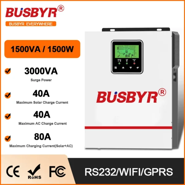 BUSBYR Onduleur Solaire Hybride Intelligent (MPPT, Onde Sinusoïdale Pure) – Image 10
