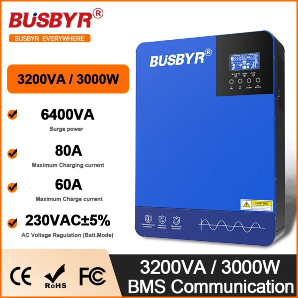 BUSBYR Onduleur Solaire Hybride Intelligent (MPPT, Onde Sinusoïdale Pure) – Image 7