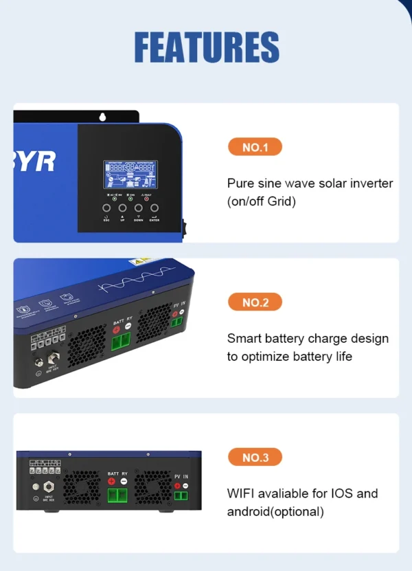 BUSBYR Onduleur Solaire Hybride Intelligent (MPPT, Onde Sinusoïdale Pure) – Image 17